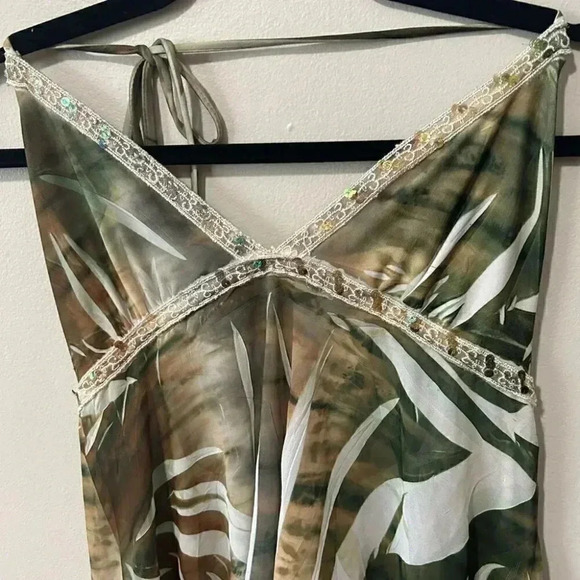 Vintage Y2K tropicalcore mesh sequin lingerie babydoll chemise S - Picture 7 of 10